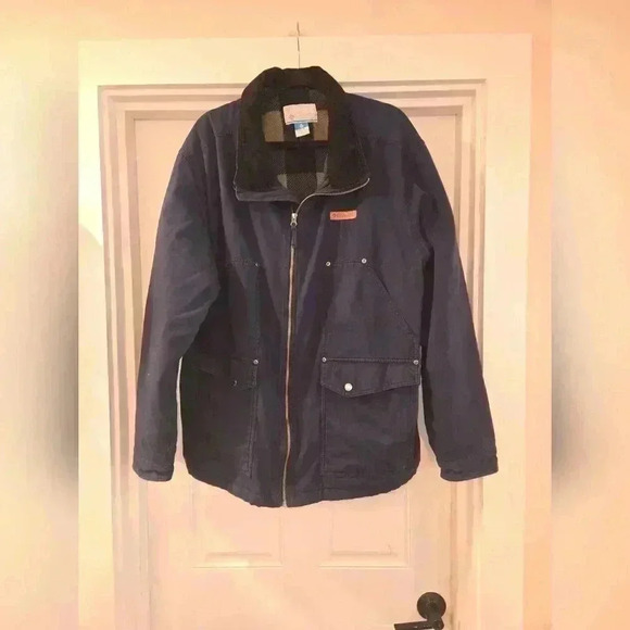 Columbia Mens Flannel Insulated Barn Chore Jacket Blue Size 2X - Picture 1 of 14